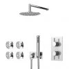 Cruze Round Modern Shower System with Handset, 4 Body Jets + 200mm Shower Head -Shower Sets Shop CRZ3SS p