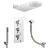 Cruze Modern Shower Package (Fixed Head, Round Handset + Overflow Bath Filler) -Shower Sets Shop CRZMSPK p
