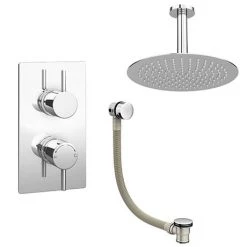 Cruze Modern Shower Package (Fixed Shower Head + Overflow Bath Filler)