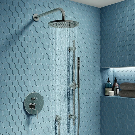 Cruze Chrome Shower System (Valve inc. 200mm Fixed Head + Slide Rail Kit with Handset) 3 Cruze Chrome Shower System (Valve inc. 200mm Fixed Head + Slide Rail Kit with Handset)