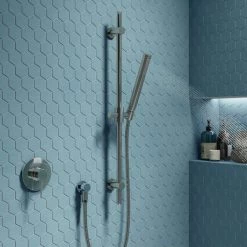 Cruze Round Shower Valve inc. Slide Rail Kit with Pencil Handset - Chrome