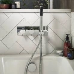 Cruze Round Wall Mounted Thermostatic Shower Valve with Handset + 300mm Fixed Shower Head -Shower Sets Shop CZSVHPK3 n d4 460