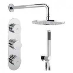 Crosswater - Dial Central 2 Control Shower Valve with Single Mode Handset, Fixed Head & Arm