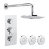 Crosswater - Dial Kai Lever 2 Control Shower Valve with 3 Body Jets, Fixed Head & Arm -Shower Sets Shop DIAL KAI 10 P