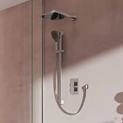 Aqualisa Dream Square Thermostatic Mixer Shower with Adjustable and Wall Fixed Heads - DRMDCV2.ADFW.SQR