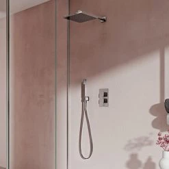 Aqualisa Dream Square Thermostatic Mixer Shower with Hand Shower and Wall Fixed Head - DRMDCV2.HSFW.SQR