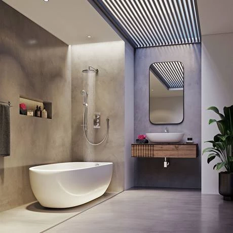 Aqualisa Dream Round Thermostatic Mixer Shower with Adjustable Head, Wall Fixed Head and Bath Fill - DRMDCV3.ADFWBTX.RND 4 Aqualisa Dream Round Thermostatic Mixer Shower with Adjustable Head, Wall Fixed Head and Bath Fill - DRMDCV3.ADFWBTX.RND - Image 2