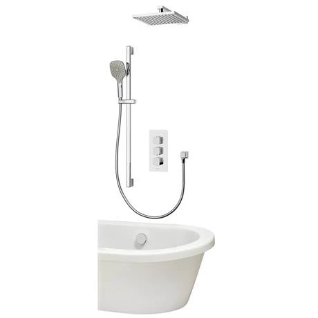 Aqualisa Dream Square Thermostatic Mixer Shower with Adjustable Head, Wall Fixed Head and Bath Fill - DRMDCV3.ADFWBTX.SQR 4 Aqualisa Dream Square Thermostatic Mixer Shower with Adjustable Head, Wall Fixed Head and Bath Fill - DRMDCV3.ADFWBTX.SQR - Image 2