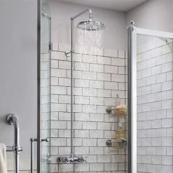 Burlington Eden Thermostatic Single Outlet Exposed Shower Bar Valve & Rigid Riser with Fixed Head 9 Burlington Eden Thermostatic Single Outlet Exposed Shower Bar Valve & Rigid Riser with Fixed Head -Shower Sets Shop EDEN1 d4 460