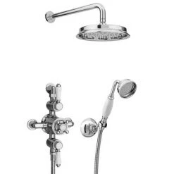 Chatsworth 1928 Triple Exposed Thermostatic Shower (inc. Valve, Elbow, Handset + Fixed Shower Head) 11 Chatsworth 1928 Triple Exposed Thermostatic Shower (inc. Valve, Elbow, Handset + Fixed Shower Head) -Shower Sets Shop EG LY 25V PK1 d3n 460