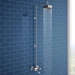 Chatsworth Thermostatic Shower Bar Valve with Rigid Riser & Bath Tap