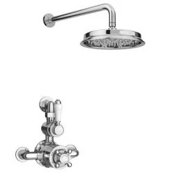 Chatsworth 1928 Twin Exposed Thermostatic Shower Pack (inc. Valve, Elbow + Fixed Shower Head) -Shower Sets Shop EGLY24V PK1 d6 460