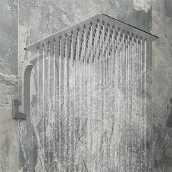 Milan Square Push-Button Concealed Shower Valve with 300x300mm Shower Head + Curved Arm -Shower Sets Shop EGPB01S PK1 d5 460