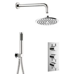 Crosswater MPRO Chrome 2 Outlet 3-Handle Shower Bundle