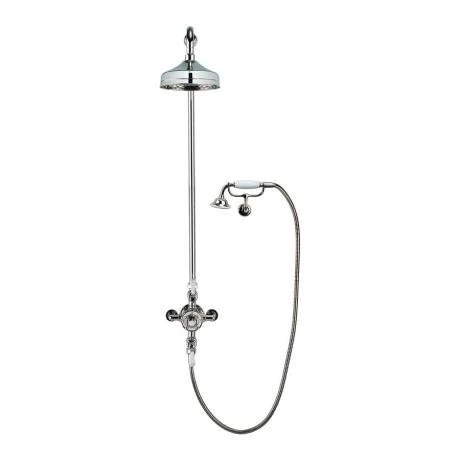 Crosswater - Belgravia Thermostatic Shower Valve with Fixed Head, Handset & Wall Cradle - Nickel 4 Crosswater - Belgravia Thermostatic Shower Valve with Fixed Head, Handset & Wall Cradle - Nickel - Image 2