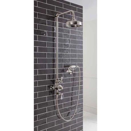 Crosswater - Belgravia Thermostatic Shower Valve with Fixed Head, Handset & Wall Cradle - Nickel 5 Crosswater - Belgravia Thermostatic Shower Valve with Fixed Head, Handset & Wall Cradle - Nickel - Image 3