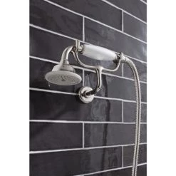 Crosswater - Belgravia Thermostatic Shower Valve with Fixed Head, Handset & Wall Cradle - Nickel 12 Crosswater - Belgravia Thermostatic Shower Valve with Fixed Head, Handset & Wall Cradle - Nickel -Shower Sets Shop HG CRADLEN D4 460