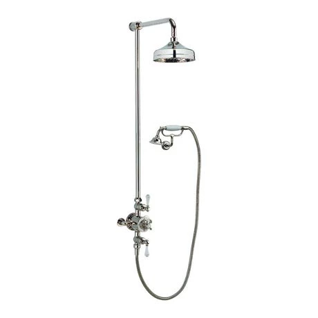 Crosswater - Belgravia Thermostatic Shower Valve with Fixed Head, Handset & Wall Cradle - Nickel 3 Crosswater - Belgravia Thermostatic Shower Valve with Fixed Head, Handset & Wall Cradle - Nickel
