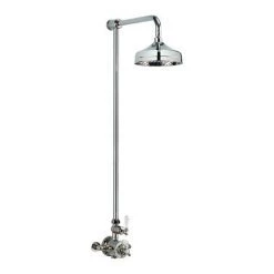 Crosswater - Belgravia Thermostatic Shower Valve with Fixed Head - Nickel