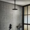 Arezzo Matt Black Industrial Style Shower System with Concealed Valve + Ceiling Mounted Head -Shower Sets Shop IS3MBPK n p