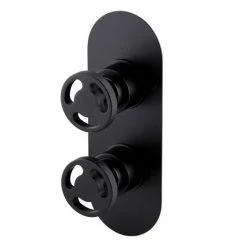 Arezzo Matt Black Industrial Style Shower System with Concealed Valve, Head + Handset -Shower Sets Shop IS4MBPK d1 460