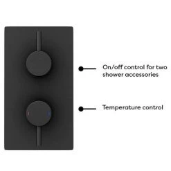 Arezzo Matt Black Round Thermostatic Shower Pack with Head + Handset -Shower Sets Shop MB RD SVD new d7 460