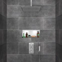 Milan Shower Package (inc. 400x400mm Square Rainfall Shower Head + Wall Mounted Handset) -Shower Sets Shop MCSP01 detail2 460