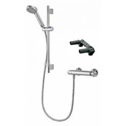 Aqualisa - Midas 100 Exposed Thermostatic Bar Valve with Slide Rail Kit & Easy Fit Bracket - MD100EBAR