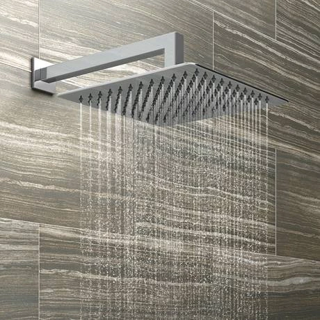 Milan Square Concealed Individual Diverter + Thermostatic Control Valve with Handset + 300mm Shower Head 4 Milan Square Concealed Individual Diverter + Thermostatic Control Valve with Handset + 300mm Shower Head - Image 2