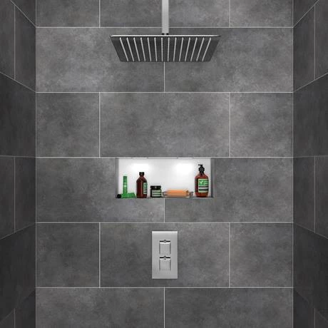 Milan Twin Concealed Thermostatic Valve + 400x400mm Rainfall Shower Head 4 Milan Twin Concealed Thermostatic Valve + 400x400mm Rainfall Shower Head - Image 2