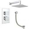 Milan Modern Shower Package (Fixed Shower Head + Overflow Bath Filler) 1 Milan Modern Shower Package (Fixed Shower Head + Overflow Bath Filler) -Shower Sets Shop MMSP PK p