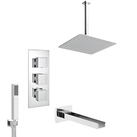 Milan Shower Package (Rainfall Ceiling Mounted Head, Handset + Waterfall Bath Spout) 3 Milan Shower Package (Rainfall Ceiling Mounted Head, Handset + Waterfall Bath Spout)