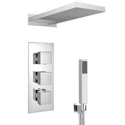 Milan Shower Pack (Rainfall / Waterfall Shower Head, Outlet Elbow w. Parking Bracket + Handset)
