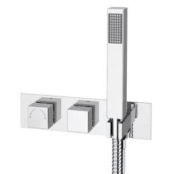 Milan Square Shower System (200mm Fixed Head, Handset + Integrated Parking Bracket) -Shower Sets Shop MSVHCHPK2 d3 460