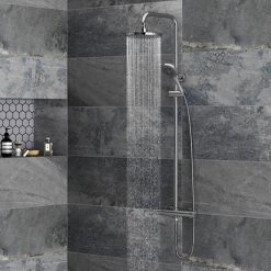 Monza Modern Round Thermostatic Shower - Chrome 12 Monza Modern Round Thermostatic Shower - Chrome -Shower Sets Shop MZA002 n d1 460