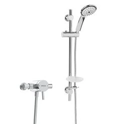 Bristan Prism Thermostatic Exposed Single Control Shower Valve with Adjustable Riser Kit - PM2-SQSHXAR-C