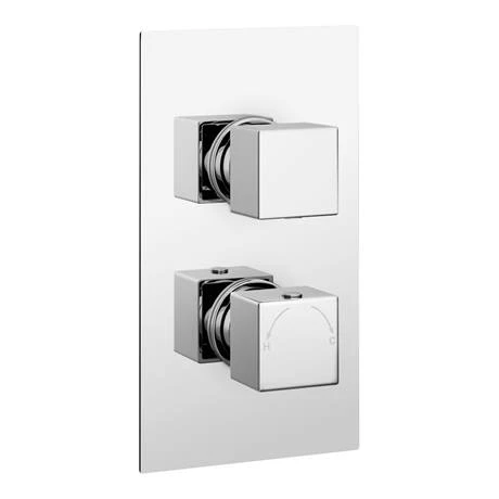 Monza Square Twin Concealed Thermostatic Shower Valve + Slider Rail Kit 5 Monza Square Twin Concealed Thermostatic Shower Valve + Slider Rail Kit - Image 3