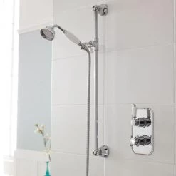 Nuie Edwardian Twin Concealed Thermostatic Shower Valve & Slider Rail Kit
