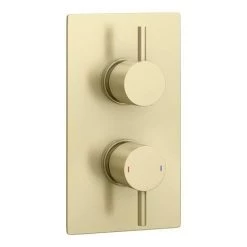 Arezzo Brushed Brass Round Shower Package with Concealed Valve + Ceiling Mounted Head -Shower Sets Shop RD2BBPKCM detail2 460