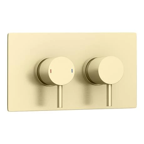 Arezzo Brushed Brass Round Shower Package with Concealed Valve + Head 8 Arezzo Brushed Brass Round Shower Package with Concealed Valve + Head - Image 6