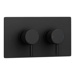 Arezzo Matt Black Round Shower Package with Concealed Valve + Ceiling Mounted Head -Shower Sets Shop RD2BLKPKCM detail2 460