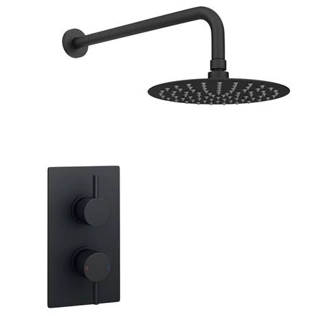 Arezzo Matt Black Round Shower Package with Concealed Valve + Head 6 Arezzo Matt Black Round Shower Package with Concealed Valve + Head - Image 4