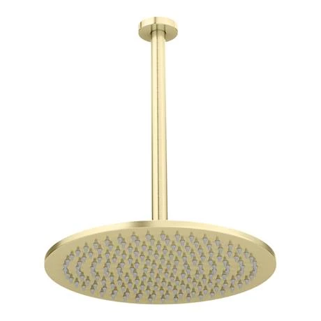Arezzo Brushed Brass Twin Concealed Shower Valve inc. 300mm Head + Ceiling Mounted Arm 5 Arezzo Brushed Brass Twin Concealed Shower Valve inc. 300mm Head + Ceiling Mounted Arm - Image 3