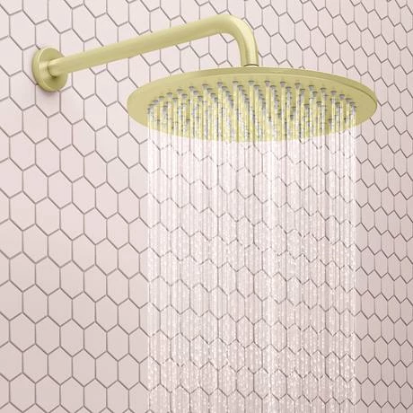 Arezzo Brushed Brass Round Shower Package with Concealed Valve + 300mm Head 4 Arezzo Brushed Brass Round Shower Package with Concealed Valve + 300mm Head - Image 2