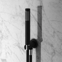 Arezzo Matt Black Round Triple Thermostatic Shower Pack with Head + Handset -Shower Sets Shop RD3BLKPK detail1 460