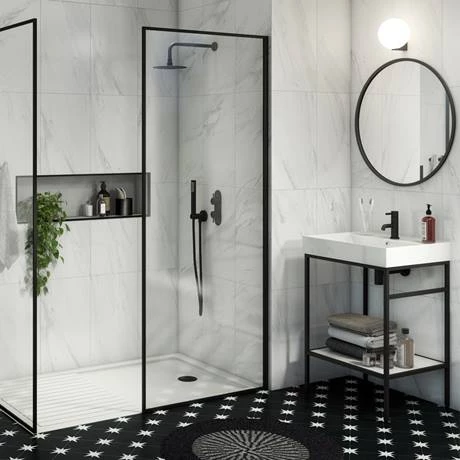 Arezzo Matt Black Round Thermostatic Shower Pack with Head + Handset (Oval Backplate) 8 Arezzo Matt Black Round Thermostatic Shower Pack with Head + Handset (Oval Backplate) - Image 6