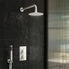 Arezzo Matt White Round Thermostatic Shower Pack with Head + Handset -Shower Sets Shop RD4MWPK p
