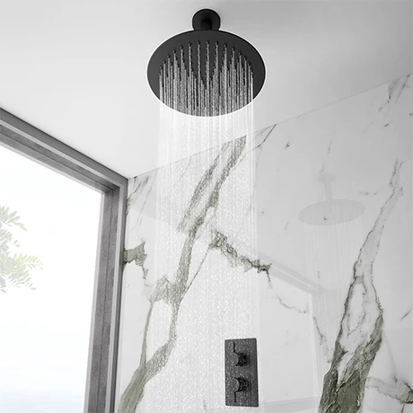 Arezzo Matt Black Round Shower Package with Concealed Valve + 300mm Ceiling Mounted Head 3 Arezzo Matt Black Round Shower Package with Concealed Valve + 300mm Ceiling Mounted Head