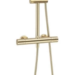 Crosswater Central Brushed Brass Height Adjustable Thermostatic Shower -Shower Sets Shop RM530WF D2 460