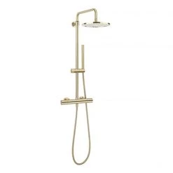 Crosswater Central Brushed Brass Height Adjustable Thermostatic Shower